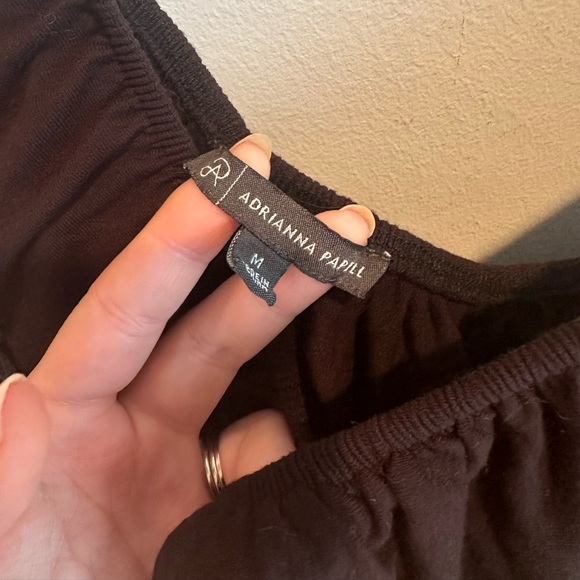 Adrianna Papell off the shoulder black top with lace detail, size M - Picture 5 of 6